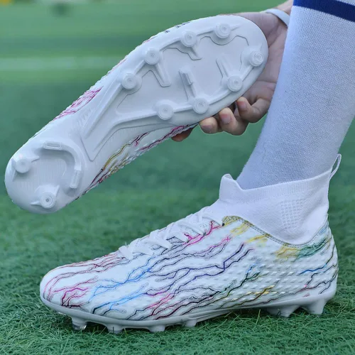 Vista 4 de Maylrvjv Zapatos de fútbol para hombre, botas de fútbol sala, tacos de competición, zapatillas deportivas para interiores y exteriores