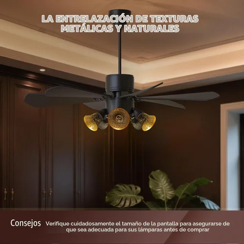 Vista 3 de Globos de repuesto para ventilador de techo, paquete de 4 globos de repuesto con patrón de crisantemo y adaptador de 1-5/8", ALUCSET de 4.5