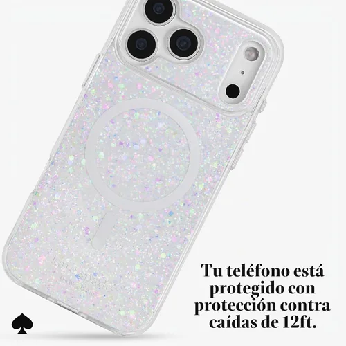 Vista 4 de kate spade new york Funda para iPhone 18 Pro - Brillantina gruesa Brillantina gruesa iridiscente