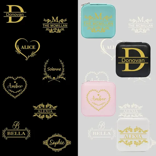 Vista 11 de Joyero de viaje personalizado para mujer, foto personalizada, nombre, logotipo, joyero, regalo de dama de honor, boda, cumpleaños