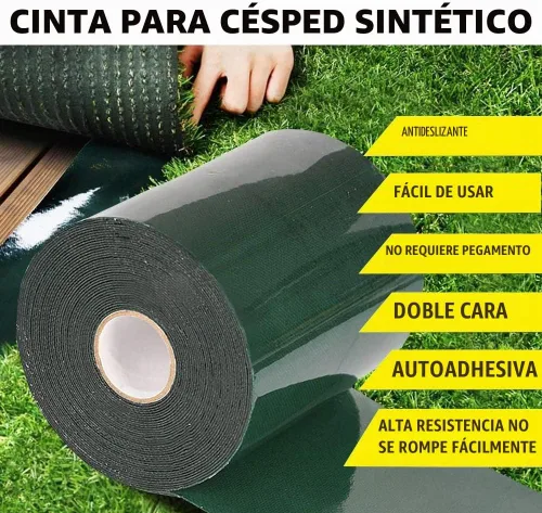Vista 3 de TYLife Cinta de césped artificial de doble cara (2inx16ft), cinta autoadhesiva para costura artificial, cinta de alfombra para césped, unión