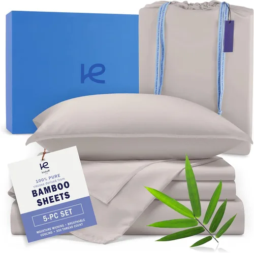 Vista 29 de Kickoff - Juego de sábanas de bambú de viscosa de tamaño individual, 3 piezas, 100% viscosa de bambú orgánico, juego de sábanas refrescantes