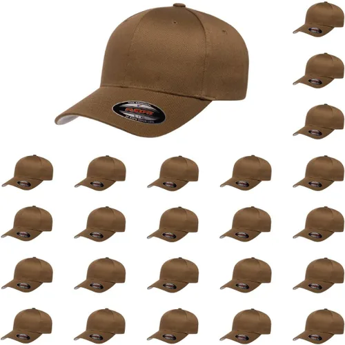 Vista 106 de Gorra de béisbol Flexfit Wooly Combed Premium de 6 paneles estructurada Ajuste elástico Paquete al por mayor disponible Negro