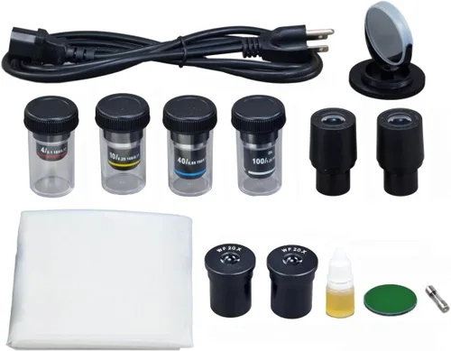 Vista 3 de OMAX Microscopio reemplazable trinocular compuesto 40X-2000X LED con cámara USB 9MP