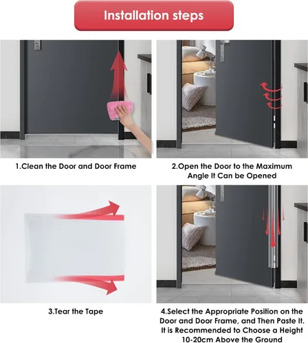 Vista 7 de Protector de pellizco de puerta a prueba de bebés, cubierta de bisagra de puerta, protector de puerta para seguridad de dedos de niños, protectores