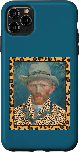 Vista 11 de Funda para iPhone 15 Vincent Van Gogh Leopard Print Frame