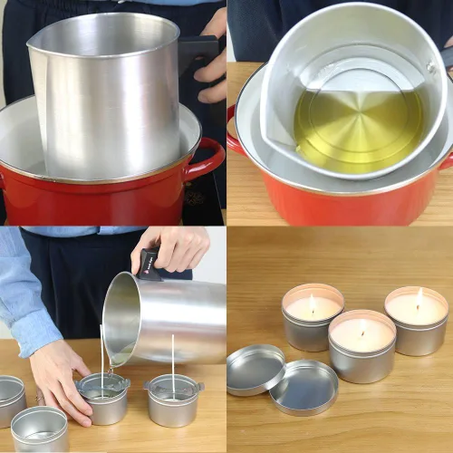 Vista 7 de EricX Light Olla para Verter para Hacer Velas, 4 libras, Pico Vertedor Sin Goteo y Mango Resistente al Calor, Olla Diseñada para Derretir Cera