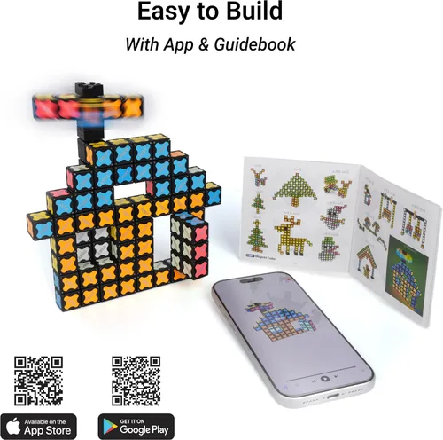 Vista 11 de TOSY Cubo Magnético 4x4 - 70 Bloques, 560 Imanes, Multiuso: Bloques de Construcción Creativos, Fidget Spinner Transformable, Rompecabezas/Cubo Cubo