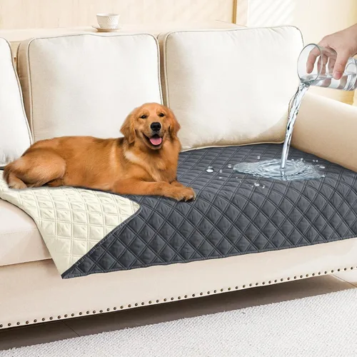 Vista 41 de Smiry Funda Impermeable para Cama de Perro Manta para Mascotas, Manta Suave y Lavable para Perros para Muebles Cama Sofá Sofá Reversible, a Cuadros