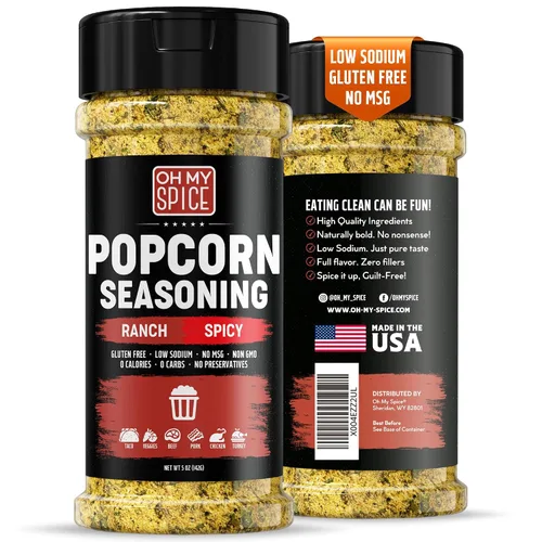 Vista 12 de Popcorn Seasoning Chocolate Powder Mix - Gluten Free & Low Sodium Cocoa Powder Blend Popcorn Flavoring Seasoning. Healthy Movie Night Theater Pop