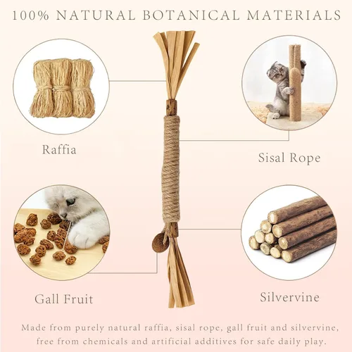 Vista 3 de Natural Silvervine - Juego de 3 palitos masticables para gatos, juguetes comestibles de limpieza de dientes de gatito, golosinas para el cuidado