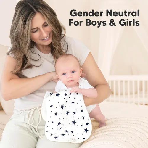 Vista 8 de Paños orgánicos para eructos para bebés niños y niñas, paquete de 5 paños de algodón súper absorbentes para bebés, trapos suaves y afelpados