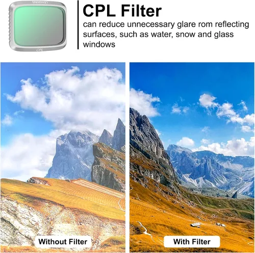 Vista 5 de Filtros ND para DJI Air 2S Drone, paquete de 4 filtros ND8 ND16 ND32 CPL compatibles con accesorios DJI Air 2S, densidad neutra y polarizador