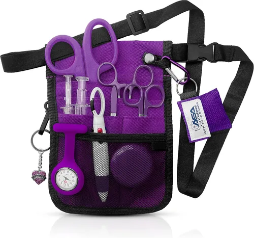 Vista 10 de ASA TECHMED Cinturón de enfermería – Kit completo de utilidad para cinturón médico, Pro Pack organizador de bolsillo bolsa de cadera para EMT, CNA
