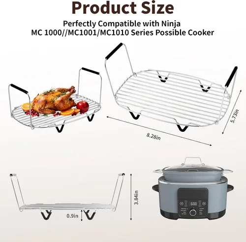 Vista 2 de Rejilla para asar y vaporera para Ninja Foodi Possible Cooker Pro 8.5Qt