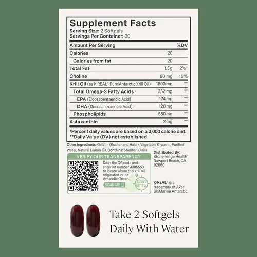 Vista 4 de Stonehenge Health Aceite de krill dinámico de 1600 mg – Suplemento antártico Omega-3 de triple fuerza con EPA, DHA, fosfolípidos y 2 mg