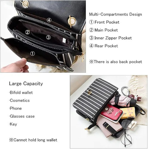 Vista 4 de Bolso cruzado de hombro para mujer bolsos pequeños de cuero bolsos de moda
