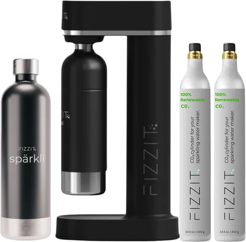 Vista 13 de Fizzit Spärklï Máquina de Agua Carbonatada con Botella de Acero Inoxidable Incluida, Apto para Lavavajillas