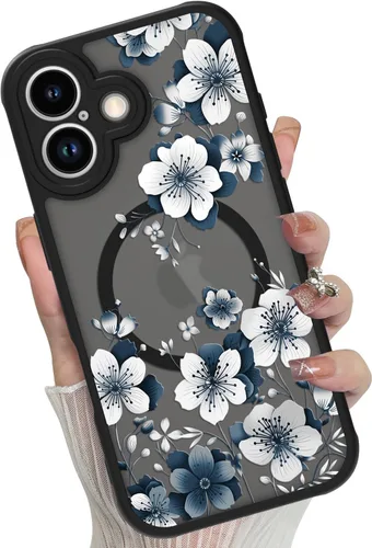 Vista 35 de Funda magnética para iPhone 17 Pro [compatible con MagSafe], bonita funda de moda con estampado de leopardo negro, translúcida, mate, parte trasera