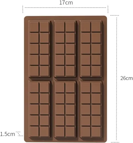 Vista 2 de Molde de silicona grande para barra de chocolate de 6.7 x 10.2 pulgadas, antiadherente, moldes de caramelo de cavidad profunda para hornear