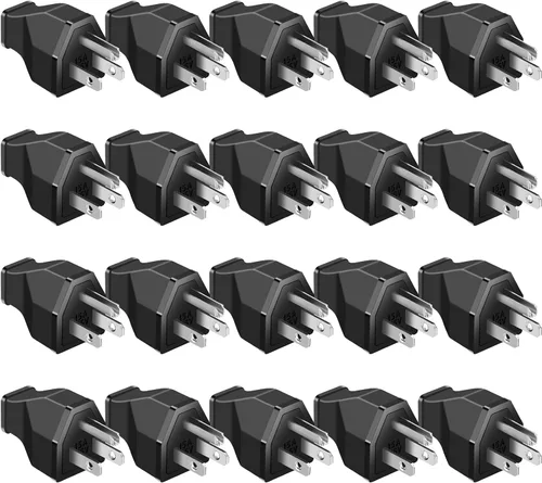 Vista 7 de Treela 20 piezas de reemplazo de enchufe de cable de extensión, extremos de cable de extensión hembra, 125v 15a 2 polos 3 cables, conector recto