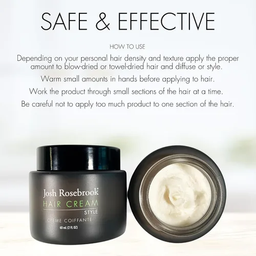 Vista 3 de Josh Rosebrook Hair Cream - Crema para el cabello que crea altura, separación y textura en peinados cortos a largos - 2.0 fl oz - 2 Oz