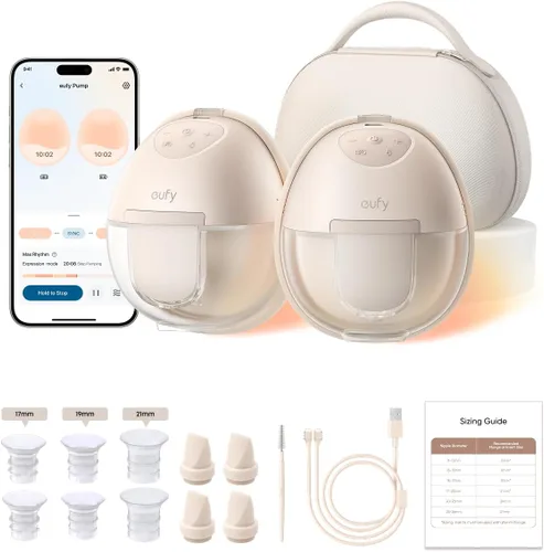 Vista 13 de eufy S1 - Extractor de leche portátil con calefacción, flujo de calor