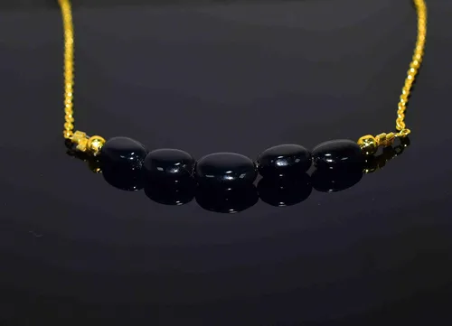 Vista 2 de Collar de cuentas de piedras preciosas oro