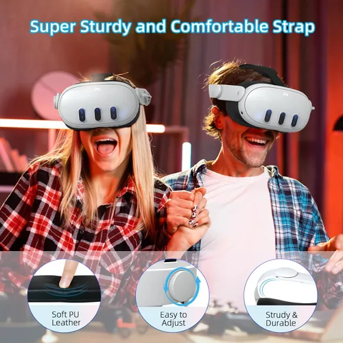 Vista 6 de Head Strap with Battery for MetaOculus Quest 3,6000mAh Fast Charging VR Power,Adjustable Elite Strap Replacement Accessories for OculusMeta Quest 3