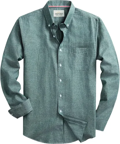 Vista 12 de Camisas Oxford de manga larga para hombre, ajustadas, ligeras, casuales, con botones y bolsillo