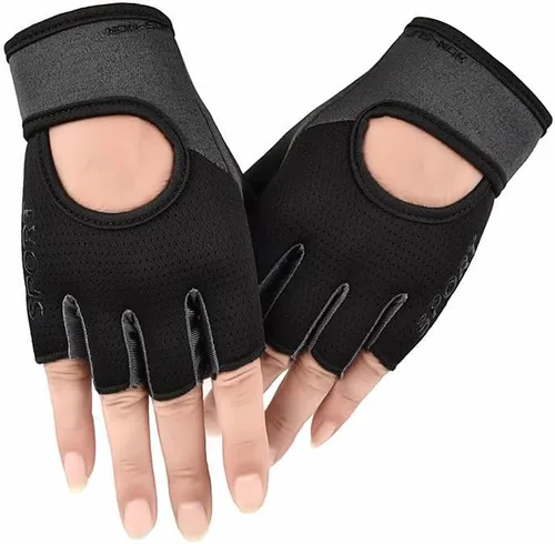 Vista 8 de INOGIH Guantes de entrenamiento transpirables para mujer, guantes de levantamiento de pesas para gimnasio, ciclismo, ejercicio, fitness