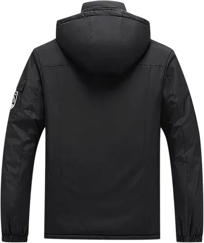 Vista 3 de IEPOFG Abrigo de lluvia impermeable de invierno para hombres Slim Fit grueso cálido chaqueta térmica senderismo cortavientos esquí ropa deportiva al