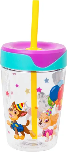 Vista 7 de Silver Buffalo Curious George Fun - Vaso a prueba de derrames con pajilla Jorge curioso