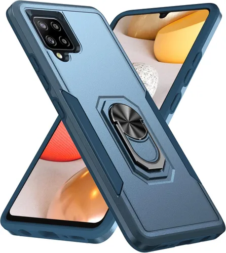 Vista 11 de Funda para Samsung Galaxy A42 5G con anillo de soporte, resistente protección de grado militar a prueba de golpes para Galaxy A42 5G Funda de Negro