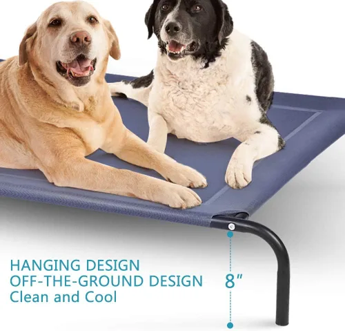 Vista 5 de Cama elevada original grande para perros de 52 x 36 x 8 pulgadas, cuna elevada para mascotas con tela de malla de textileno duradera, alfombrilla