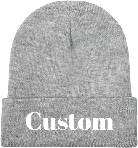 Vista 10 de Gorro de punto personalizado para invierno, añade diseño tu propio texto/logotipo/imagen Beanie Negro
