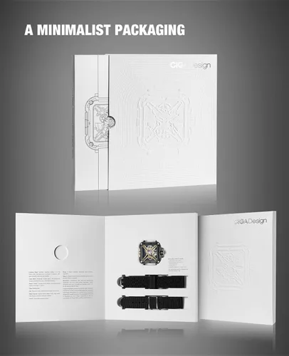 Vista 6 de CIGA Design Mechanical Automatic Watch X Series SUV Inspired Anti-Shock Design Sapphire Crystal Analog Skeleton Watches with Silicone and Nylon
