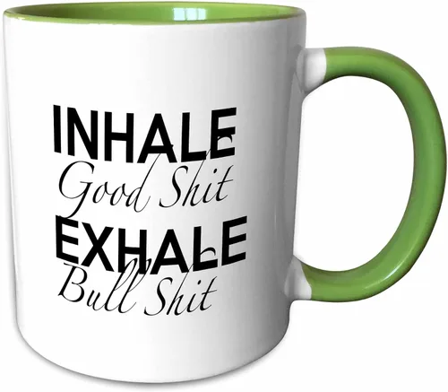 Vista 9 de 3dRose Tory Anne Collections Quotes - INHALE GOOD SHIT EXHALE BULL SHIT - Tazas (mug_222139_4)