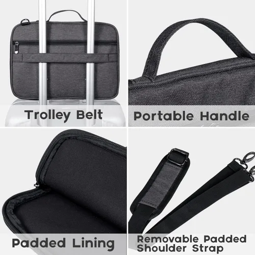 Vista 5 de BERTASCHE Funda para laptop de 12.3-13 pulgadas compatible con MacBook Air 13/Pro 13, Surface Pro 11/10/9/8/7/6/5/4, iPad Pro/Air de 13 pulgadas Gris