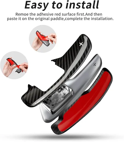 Vista 4 de Cubierta de palanca de cambios de fibra de carbono compatible con Corvette Negro