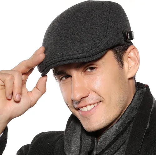 Vista 4 de Gorro de boina para hombre, gorra plana de algodón, ajustable, gorra de cabbie Gatsby Ivy