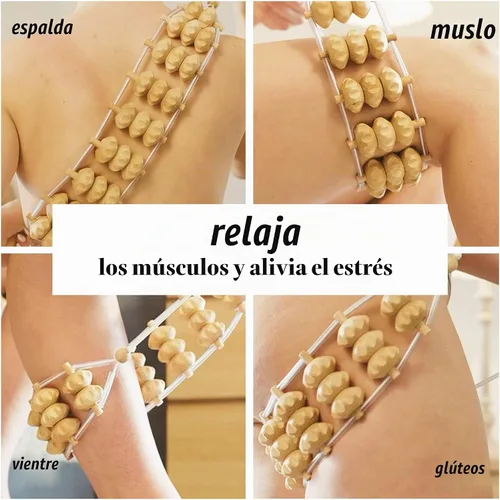 Vista 7 de tuuli Maderotherapy - Juego de rodillos de masaje de madera para relajar los músculos, cuidado personal, masajeador de madera para cuerpo, espalda