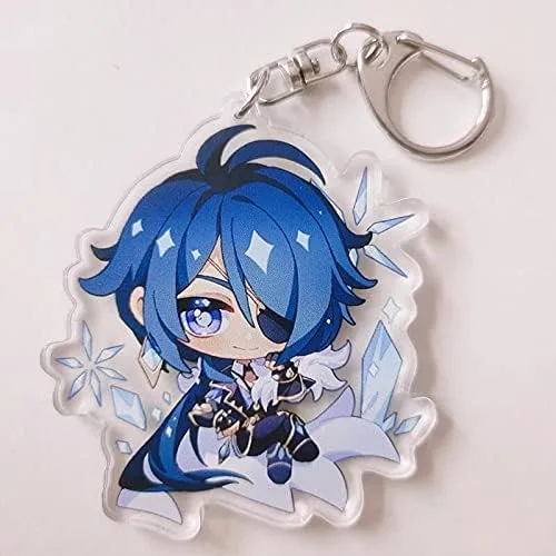 Vista 5 de Genshin Impact Figuras de acrílico llavero en forma de G hebilla accesorios lindo bolso colgante de coche llavero juego fans regalo