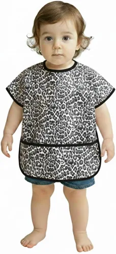 Vista 23 de Plie Short Sleeve Waterproof Bib for Toddlers – Easy Clean Feeding Apron for Mealtime, Daycare, Self-Feeding, Lightweight