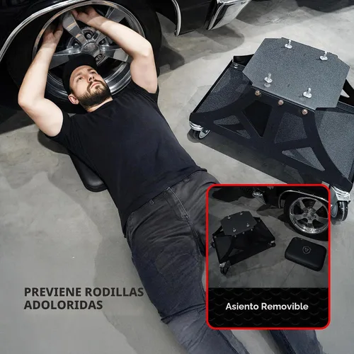 Vista 7 de Vyper Low Pro - Taburete de garaje con asiento extraíble para mecánicos, automoción, bricolaje, silla de taller con ruedas de capacidad de 400