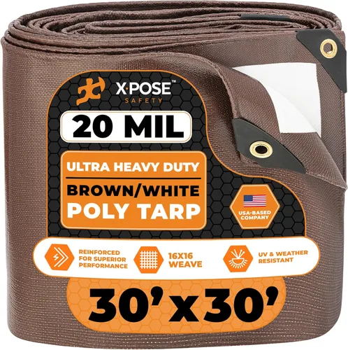 Vista 36 de Xpose Safety Lona ultra resistente de 5 x 7 pies, lonas impermeables de 20 mil para camping, aventuras al aire libre y cubierta de tienda