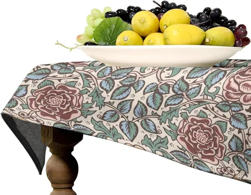 Vista 251 de Mantel Floral Retro de Pájaros, Diseño Original Bohemio William Morris Estampado Cubierta de Mesa para Hogar Picnic Fiesta Comedor Cocina William