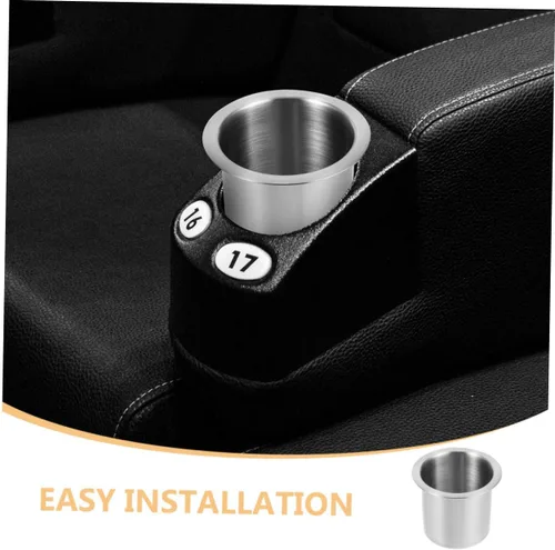 Vista 8 de 2 Pcs Stainless Steel Car Cup Holder Insert Stable Anti-Spill Drinks Holder for Truck Sofa Use Multifunctional Armrest Cup Support for Vehicles and