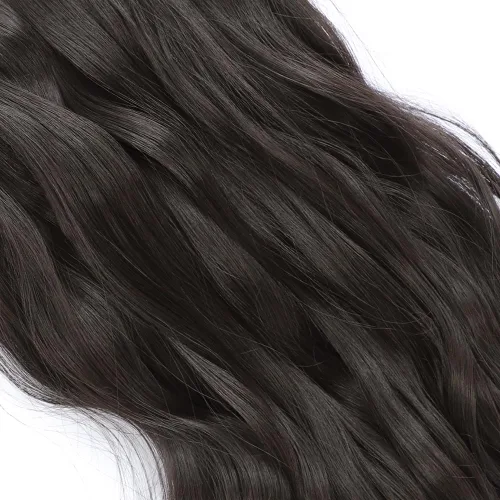 Vista 5 de Extensiones de cabello ondulado largo con clip, 4 piezas de extensiones de cabello sintético grueso con clip, para mujer (#4)