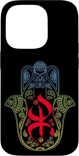 Vista 17 de Funda para iPhone 13 Pro Max Khamsa Amazigh Berber con símbolo de Yaz con colores vibrantes de la bandera